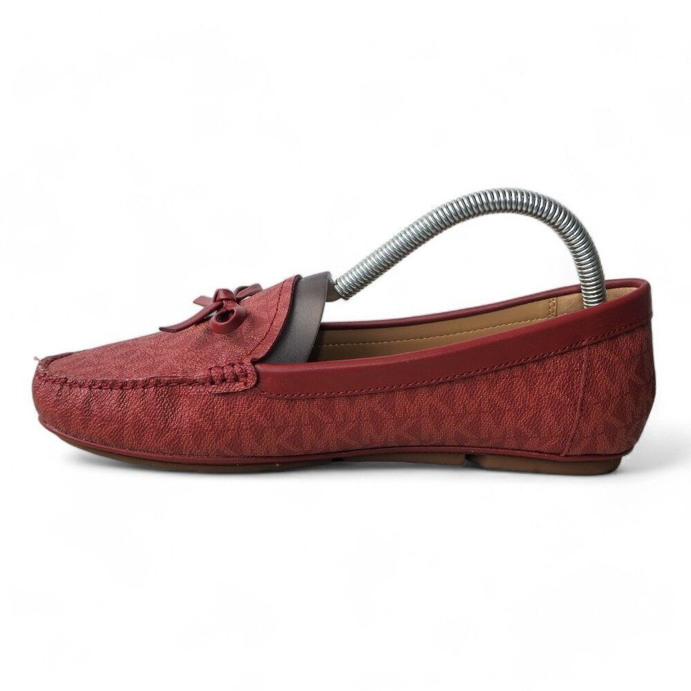 Michael Kors‎ Juliette MK Logo Slip-on Moccasins Burgundy Red ME22E Women's 8M - Picture 6 of 11